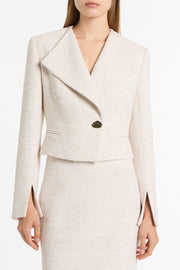 IVORY TWEED CROPPED JACKET