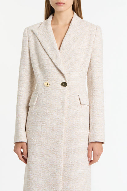 IVORY TWEED DOUBLE-BREASTED COAT