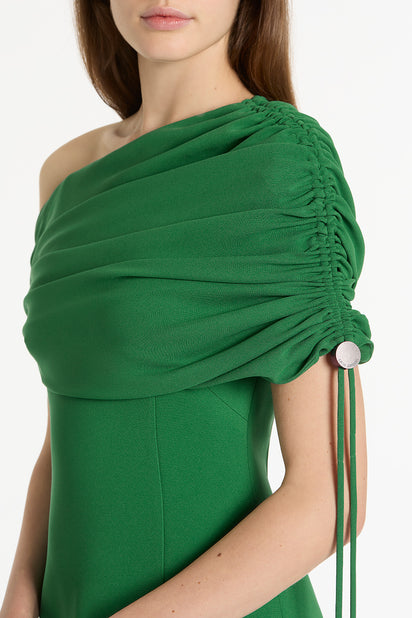 JADE CREPE COULISSE SHRUG DRESS