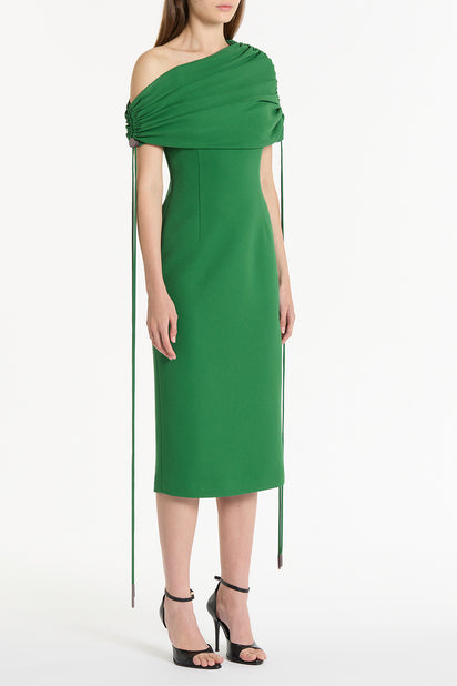 JADE CREPE COULISSE SHRUG DRESS