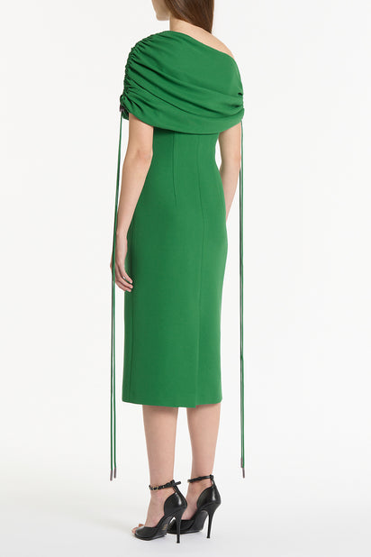 JADE CREPE COULISSE SHRUG DRESS