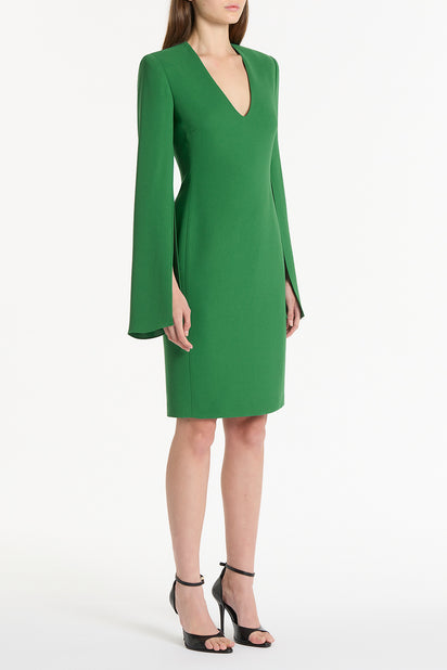 JADE CREPE V-NECK LOVERO DRESS