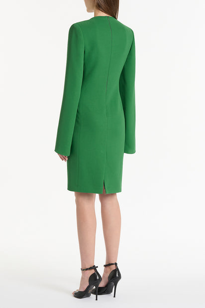 JADE CREPE V-NECK LOVERO DRESS