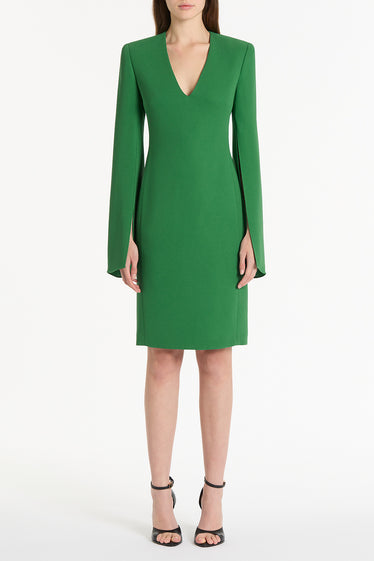 JADE CREPE V-NECK LOVERO DRESS