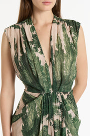 JADE SCENICA GEORGETTE SLEEVELESS WATERFALL DRESS