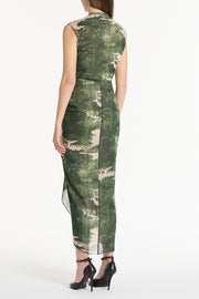 JADE SCENICA GEORGETTE SLEEVELESS WATERFALL DRESS