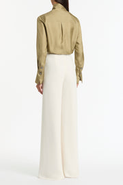 KELP SILK RIBBON COLLAR SHIRT