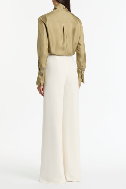 KELP SILK RIBBON COLLAR SHIRT