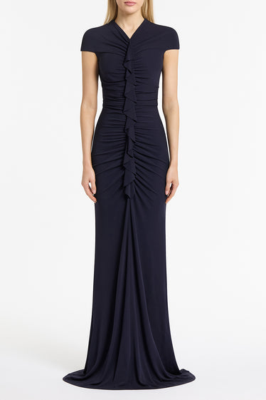 LIBERTY MATTE JERSEY RUCHED FRONT DRESS