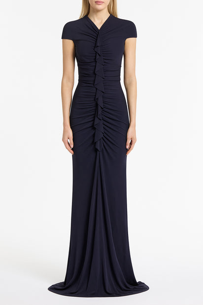 LIBERTY MATTE JERSEY RUCHED FRONT DRESS