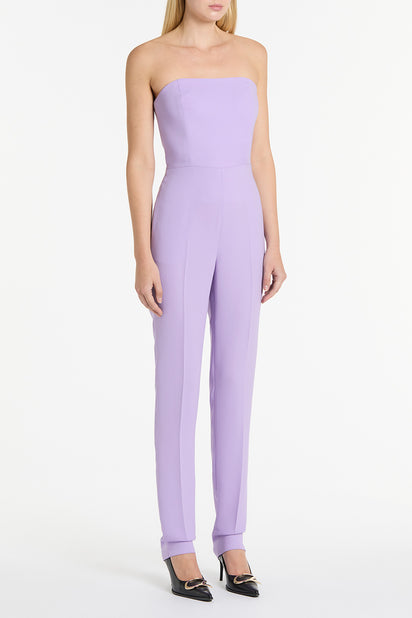 LILAC CREPE STRAPLESS JUMPSUIT