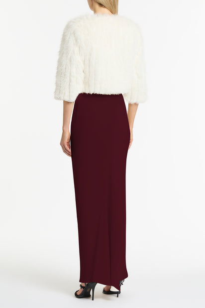 MERLOT CREPE BIAS SKIRT