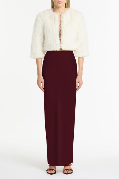 MERLOT CREPE BIAS SKIRT
