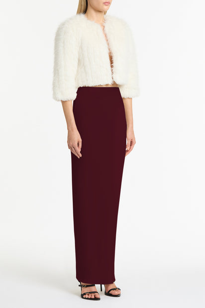 MERLOT CREPE BIAS SKIRT