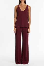 MERLOT CREPE CLASSIC FLARED PANT