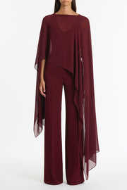 MERLOT CREPE CLASSIC FLARED PANT