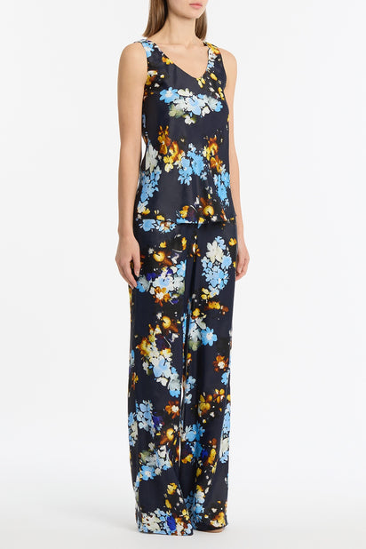 MIDNIGHT BOTANICA VISCOSE TWILL SCOOP NECK CAMI