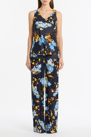 MIDNIGHT BOTANICA VISCOSE TWILL SCOOP NECK CAMI