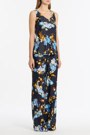 MIDNIGHT BOTANICA VISCOSE TWILL GATHERED WAIST PANT