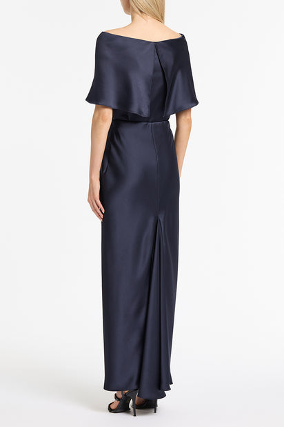 MIDNIGHT SATIN OFF SHOULDER TOP