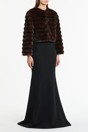 MOCHA CROPPED FUR JACKET