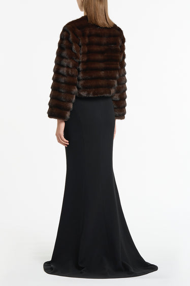 MOCHA CROPPED FUR JACKET