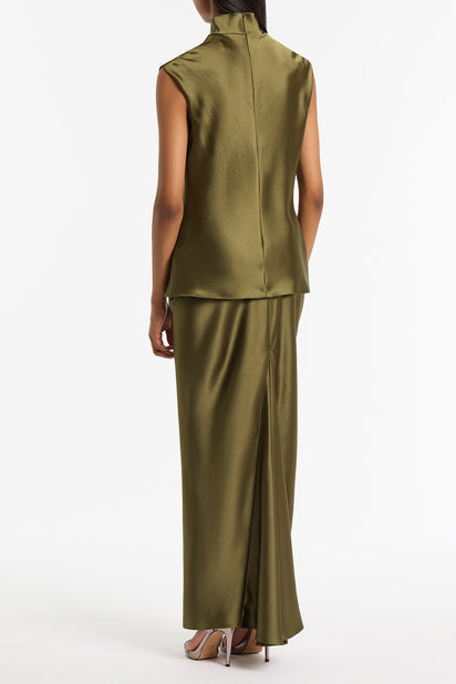 MOSS SATIN BIAS SKIRT