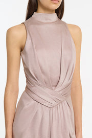 MOUSSE JERSEY TWIST FRONT MAXI DRESS