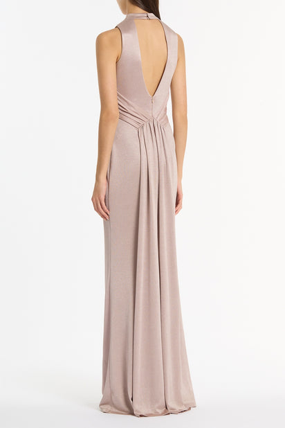 MOUSSE JERSEY TWIST FRONT MAXI DRESS