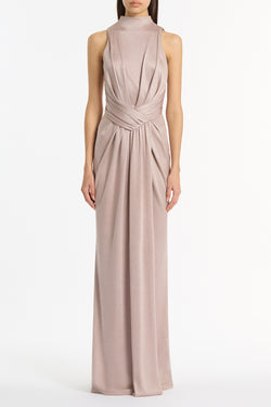 MOUSSE JERSEY TWIST FRONT MAXI DRESS