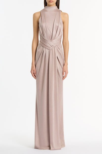 MOUSSE JERSEY TWIST FRONT MAXI DRESS