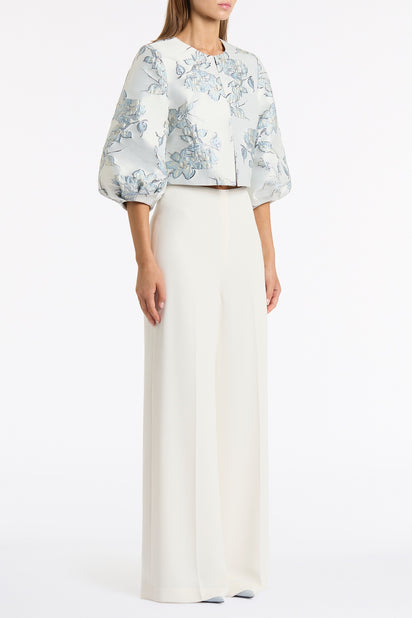 MURANO BROCADE CROPPED PUFF SLEEVE JACKET