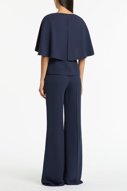 NAVY CREPE CAPE TOP