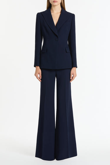 NAVY CREPE CLASSIC JACKET