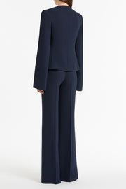 NAVY CREPE MONETA ROME JACKET