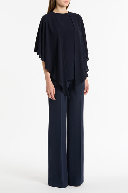 NAVY GEORGETTE CASCATA TOP