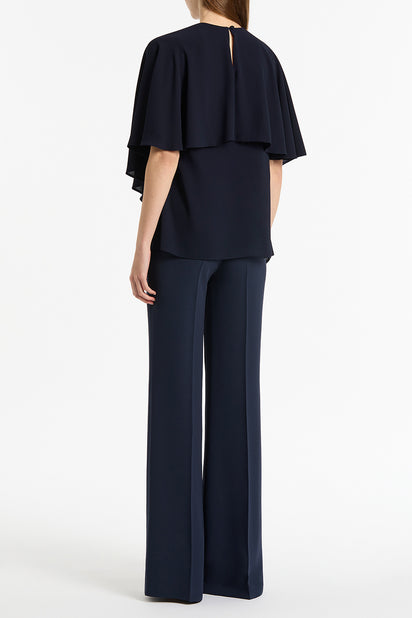 NAVY GEORGETTE CASCATA TOP