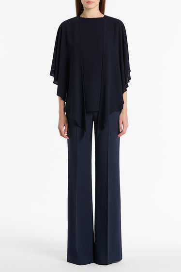 NAVY GEORGETTE CASCATA TOP