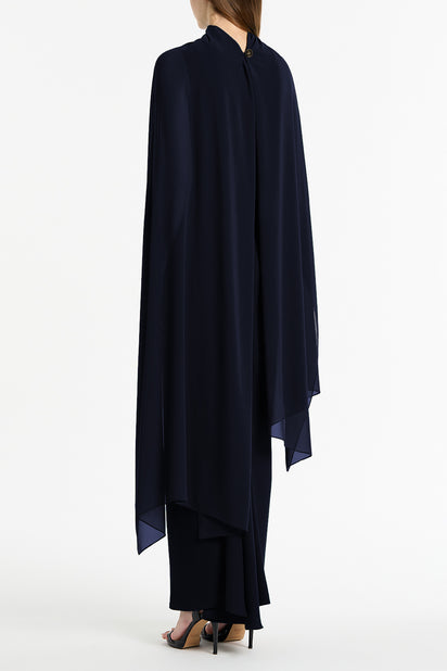 NAVY GEORGETTE CASCATA WRAP