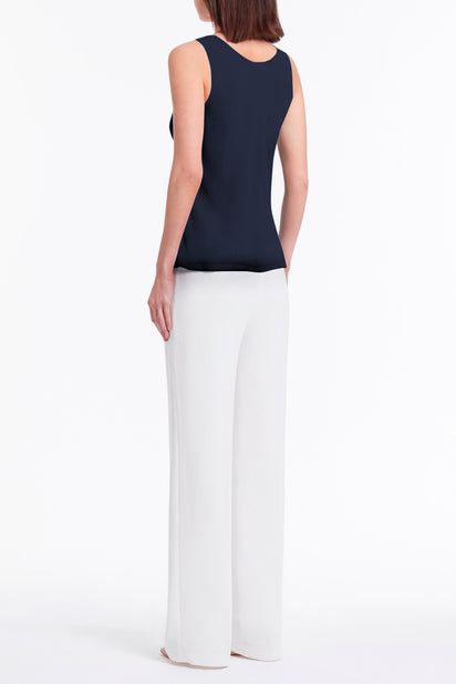 NAVY GEORGETTE SCOOP CAMI