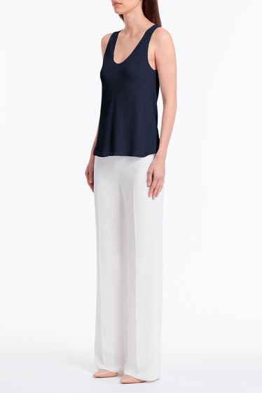 NAVY GEORGETTE SCOOP CAMI