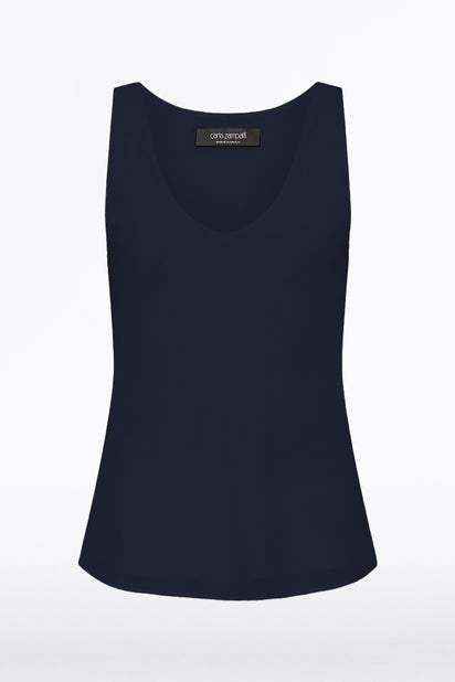 NAVY GEORGETTE SCOOP CAMI