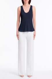 NAVY GEORGETTE SCOOP CAMI