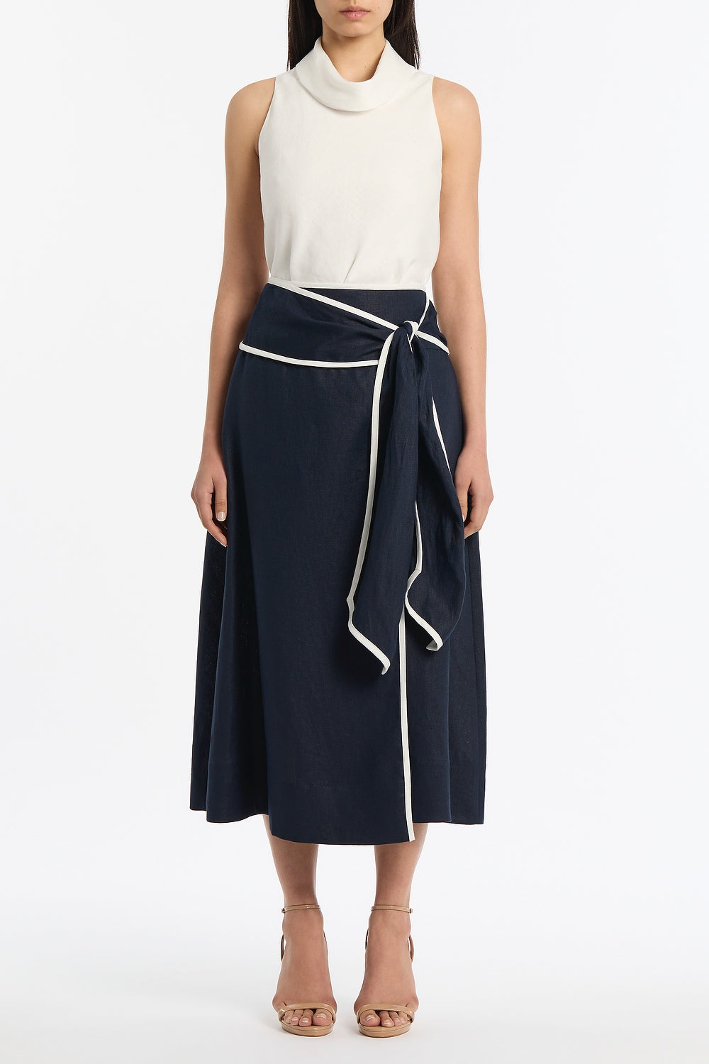 美品✨現行✨Lisiere アパルトモン　Linen Wrap Skirt 麻 navy-linen-wrap-skirt_1000x.