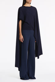 NAVY METALLIC KNIT WRAP