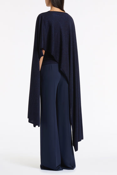 NAVY METALLIC KNIT WRAP