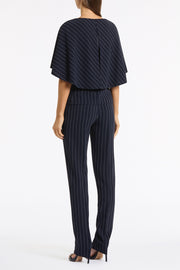 NAVY PINSTRIPE SLIM LEG PANT