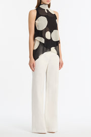 NOIR SPOT TIE NECK TOP