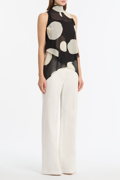 NOIR SPOT TIE NECK TOP