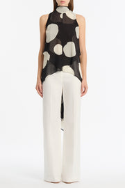 NOIR SPOT TIE NECK TOP